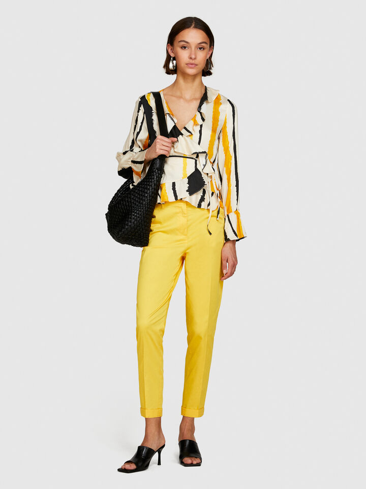 Cigarette trousers - women's skinny fit trousers - Yellow | Sisley image number 1